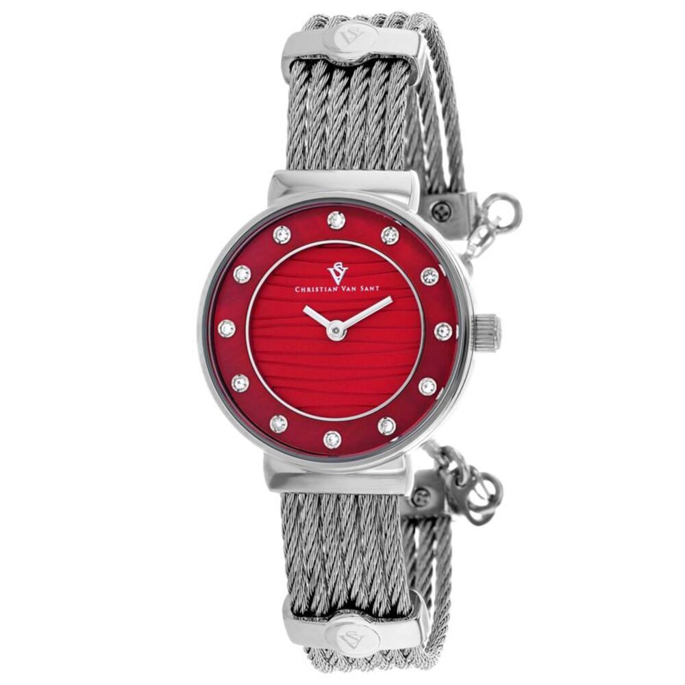 Christian Van Sant Women's Cavo Red Dial Watch - CV1294